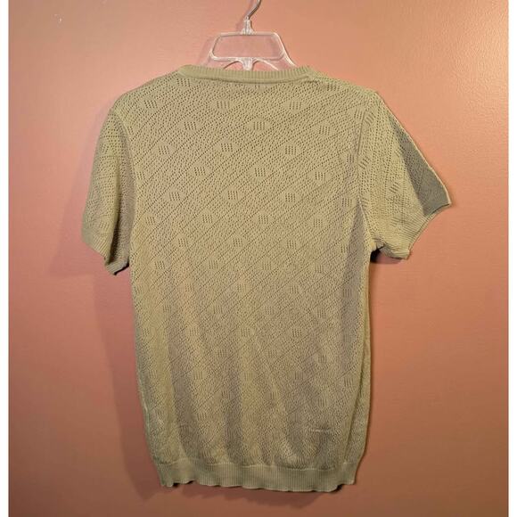 Ron Tomson RNT23 Geometric Crochet Knit Top - Light Green Size S / 46 / 36 - Picture 3 of 7